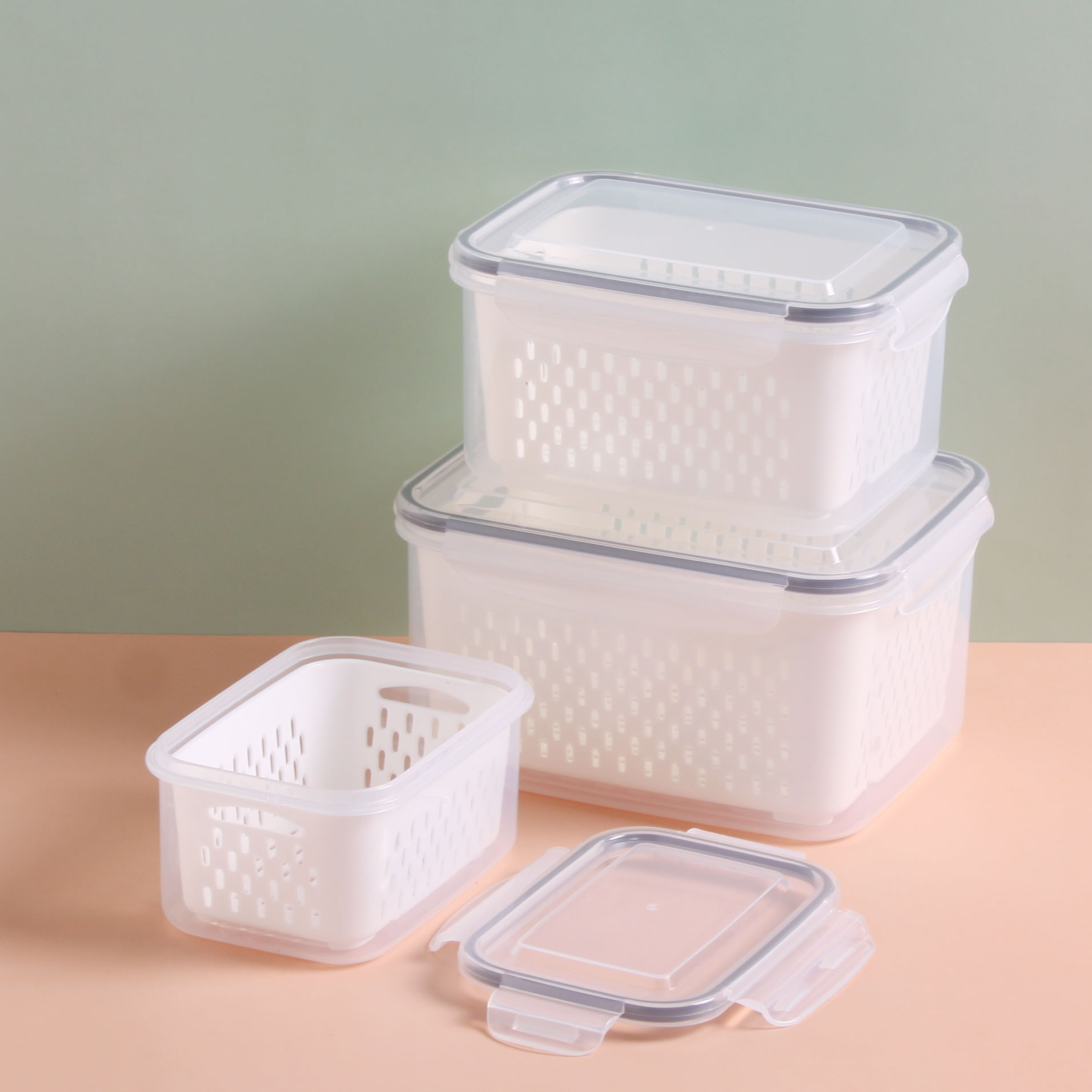 美時(shí)密封瀝水保鮮盒（80